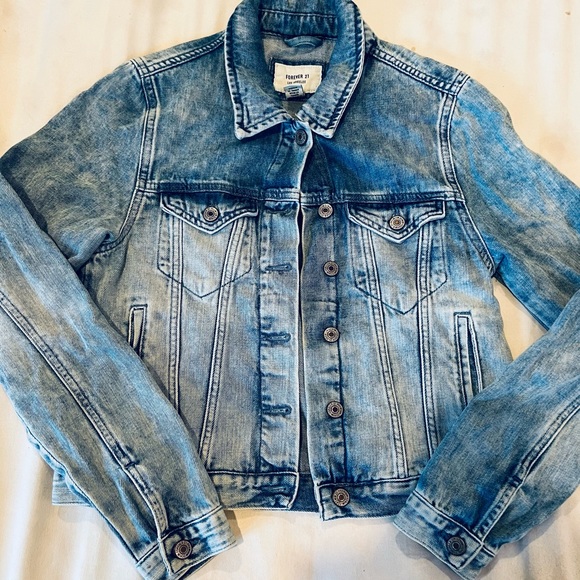 FOREVER 21 Light Blue Jean Jacket. All Cotton. Jeans Jacket - Picture 11 of 15